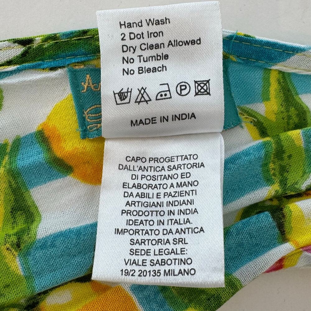 Antica Sartoria Lemon Floral Print Maxi Dress Sleeveless Tiered OS - Picture 12 of 12